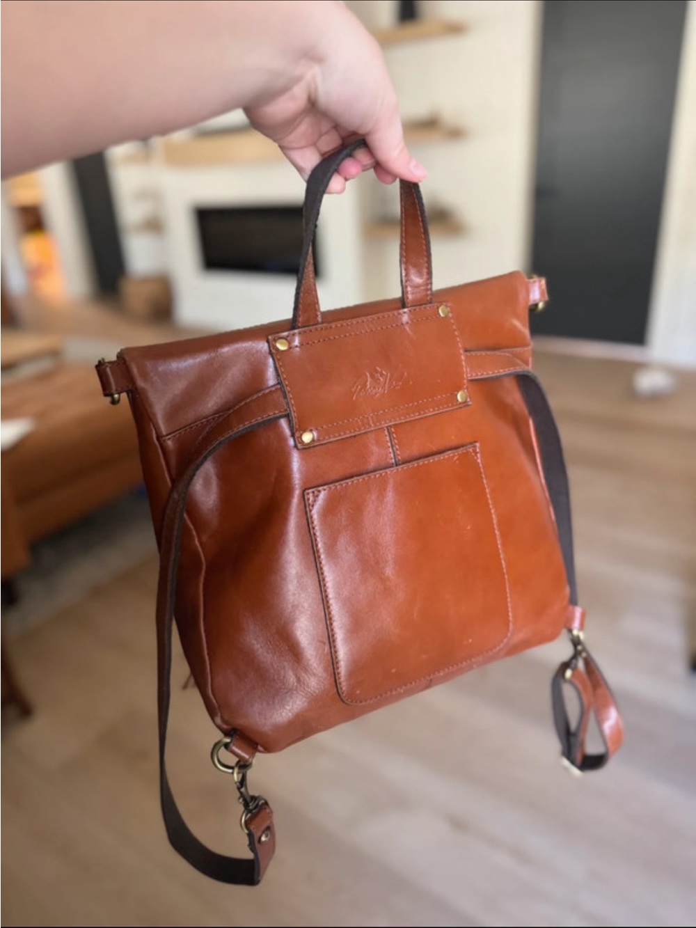 Luzille backpack Patricia Nash tan leather - Picture 2 of 5